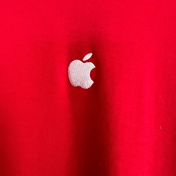APPLE STORE Shirt Lot of 2 Men's Red Mac Employee Uniform Long Sleeve Tee Size L - Picture 8 of 13